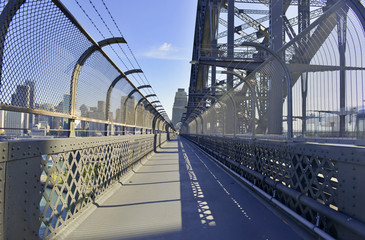 The pedestrian walkway on Sydney Harbour Bridge, Australia