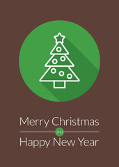 Christmas greeting card in flat design style