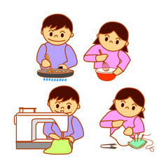 学習する子供