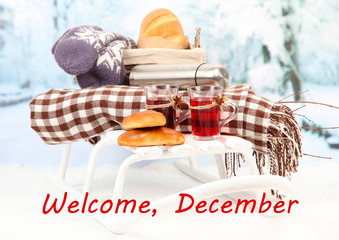 Welcome,  December. Greeting card