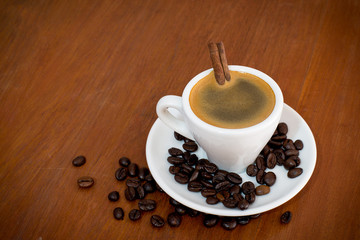 coffee on a wooden table