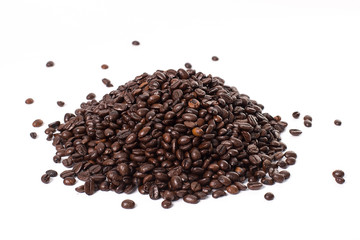 Coffee beans on white background
