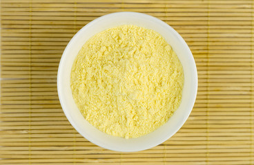 Aerial closeup of maize flour
