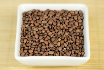 Red beans in white bowl