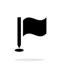 Golf flag icon on white background.