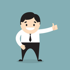 Businessman with thumb up