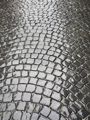 cobblestone wet