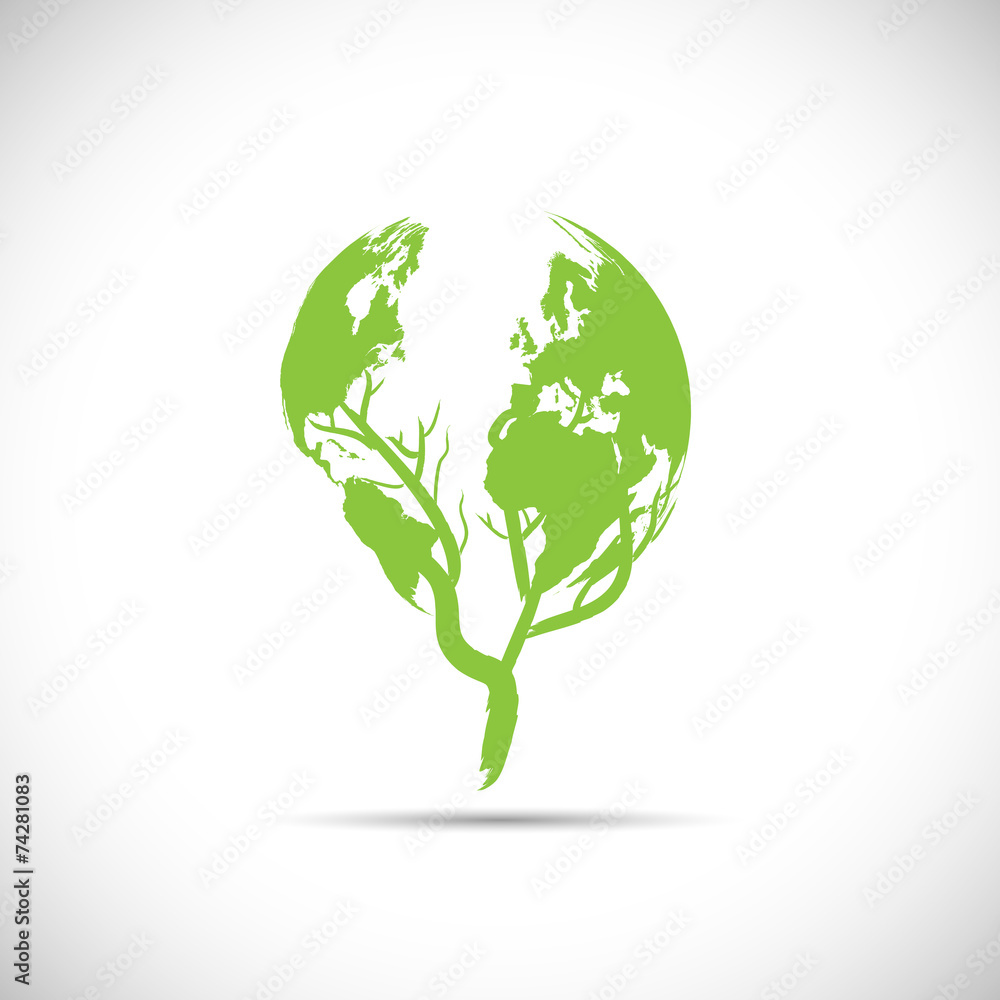 Sticker green planet design