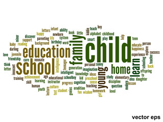 Fototapeta premium Vector conceptual child education word cloud