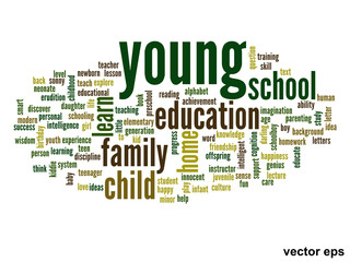 Vector conceptual  education word cloud
