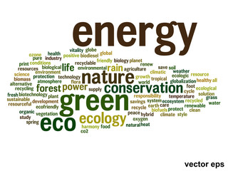 Vector conceptual ecology word cloud