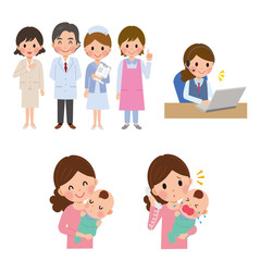 医療スタッフ　親子