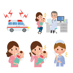 親子　病院　小児科　赤ちゃん