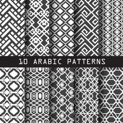 10 arabic patterns,  Pattern Swatches, vector, Endless texture c