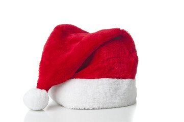 Santa hat on white background