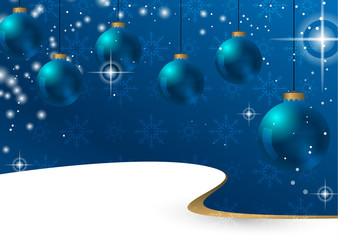 Fototapeta premium christmas background with snowflakes and christmas balls