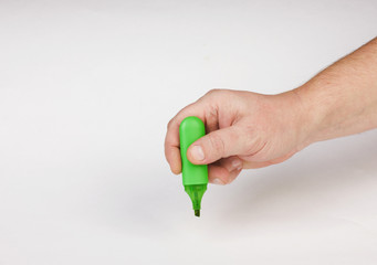 Marker in the man's hand.