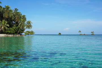 Small islets close to tropical island in Panama