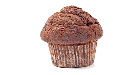 Muffin chocolate isolated on white