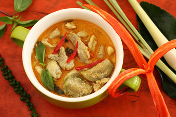 Pork curry green.