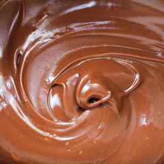 chocolate hazelnut spread close up