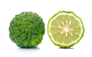 Bergamot fruit on white background.