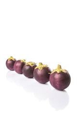 Round shape eggplant over white background