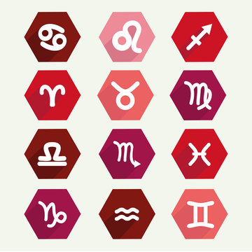 astrology simbols in flat style