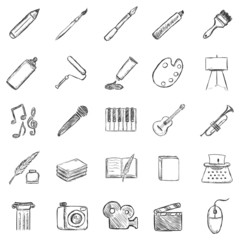 Vector Set of Sketch Art Icons
