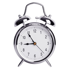 Five to nine on an alarm clock