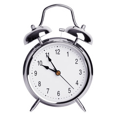 Five minutes to ten on an alarm clock