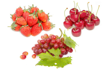 group of fresh red fruit for healthy nutrition