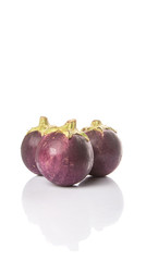 Round shape eggplant over white background