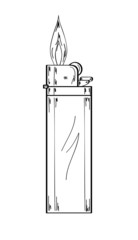 lighter with flame, sketch