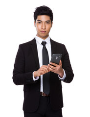 Businessman use of cellphone