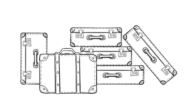 sketch of the suitcases