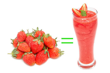 fresh strawbeery and strawberry smoothie