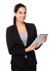 Fototapeta na wymiar Businesswoman use of tablet