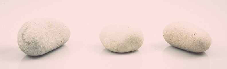 collection of stones isolated on white. vintage