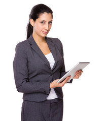 Fototapeta na wymiar Businesswoman use tablet