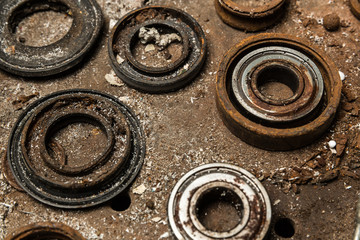 Five old bearings