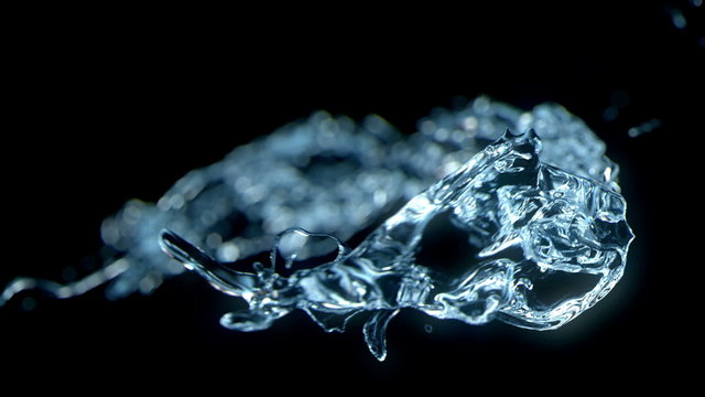 Water flow on black (cg ,slow motion,alpha matte, full hd)