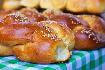 Fresh sweet bread loafs