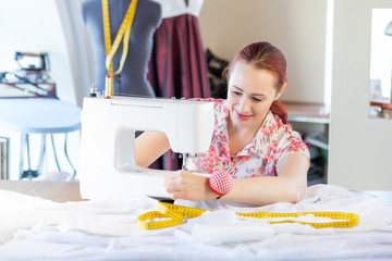 Seamstress at work