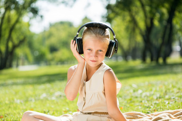 Girl enjoying music