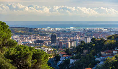View of Barcelona from Tibidabo mountain - Spain