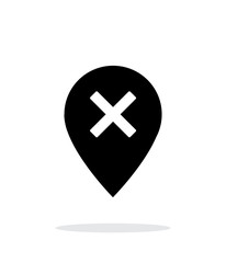 Fototapeta premium Delete map pin icon on white background.