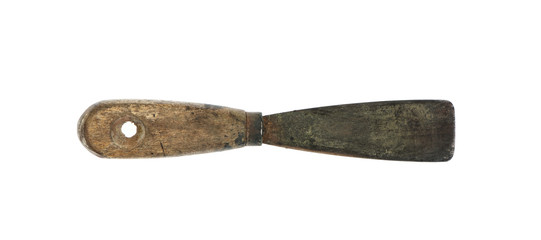 Old dirty and rusty putty knife.