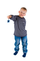 Child with christmas decorations