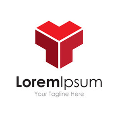 Red triangle futuristic concept elements icon logo